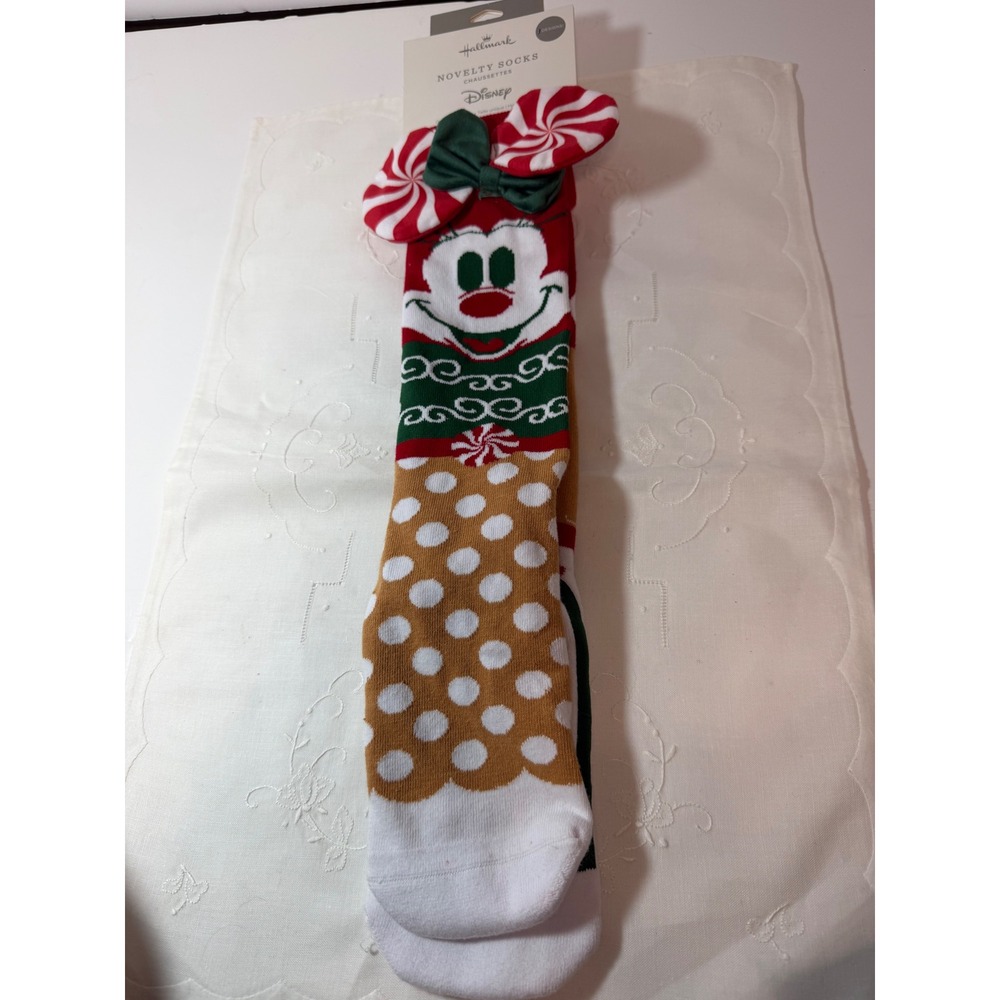 Disney Hallmark knee high Holiday Christmas Mickey Mouse Socks